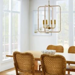 Rattan Lantern Ceiling Pendant Brass - Threshold™ Designed With Studio McGee