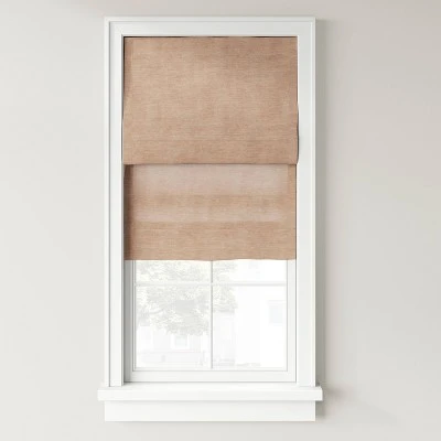 1pc Light Filtering Cordless Jute-Like Roman Window Shade Dark Natural - Threshold™ 3 1pc Light Filtering Cordless Jute-Like Roman Window Shade Dark Natural - Threshold™ - Image 3