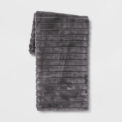 Textured Faux Fur Reversible Throw Blanket - Threshold™ 7 Textured Faux Fur Reversible Throw Blanket - Threshold™ - Image 7