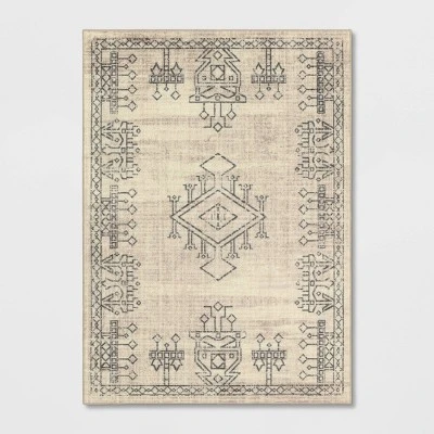 Hancock Distressed Center Motif Rug Beige - Threshold™ 4 Hancock Distressed Center Motif Rug Beige - Threshold™ - Image 4