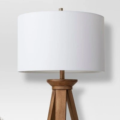 Oak Wood Tripod Floor Lamp Dark Brown - Threshold™ 1 Oak Wood Tripod Floor Lamp Dark Brown - Threshold™
