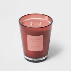 Colored Vase Glass With Dustcover Strawberry Musk Candle Red - Threshold™ -Threshold Home Decoration GUEST bff6ffbf c36a 4e82 a556 ba31fee10532