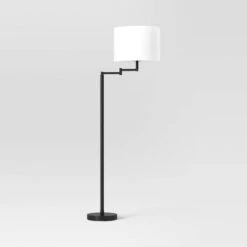 Metal Column Swing Arm Floor Lamp Black - Threshold™ -Threshold Home Decoration GUEST c21ce950 97a7 429f 923d d0cc29f2e74d