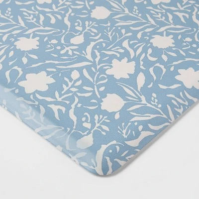 30" X 18" Floral Comfort Mat Blue - Threshold™ 2 30" X 18" Floral Comfort Mat Blue - Threshold™ - Image 2