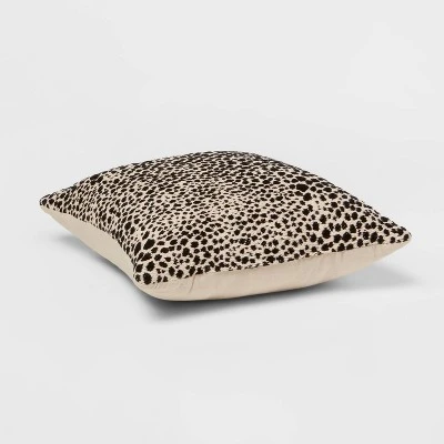 Square Jacquard Leopard Decorative Throw Pillow Black/Natural - Threshold™ 2 Square Jacquard Leopard Decorative Throw Pillow Black/Natural - Threshold™ - Image 2