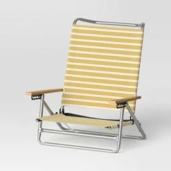 5 Position Beach Chair With Aluminum Frame & Wood Arms - Threshold™ -Threshold Home Decoration GUEST cdd41c2e 63f3 4f46 8f01 e5634e896ecf