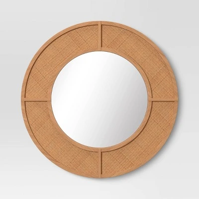 28" Caning Round Wall Mirror - Threshold™ 3 28" Caning Round Wall Mirror - Threshold™ - Image 3