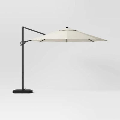 11'x11' Offset Solar Patio Umbrella - Black Pole - Threshold™ 5 11'x11' Offset Solar Patio Umbrella - Black Pole - Threshold™ - Image 5