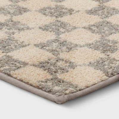 2'6"x4' Checkerboard Plush Accent Rug - Threshold™ 2 2'6"x4' Checkerboard Plush Accent Rug - Threshold™ - Image 2