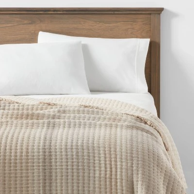 60"x80" Woven Striped Bed Throw - Threshold™ 1 60"x80" Woven Striped Bed Throw - Threshold™