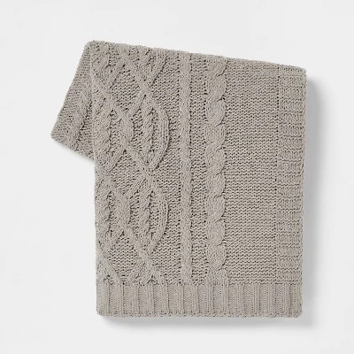 Cable Knit Chenille Throw Blanket - Threshold 6 Cable Knit Chenille Throw Blanket - Threshold - Image 6
