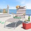 Striped Aluminum Beach Lounger With Wood Arms - Threshold™