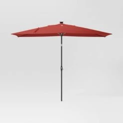 10'x6' Rectangular Solar Market Patio Umbrella - Black Pole - Threshold™ -Threshold Home Decoration GUEST dd4e4665 468b 42bf a1cd 1873fd643d0c