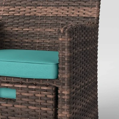 Halsted 5pc Wicker Small Space Patio Furniture Set - Threshold 6 Halsted 5pc Wicker Small Space Patio Furniture Set - Threshold - Image 6