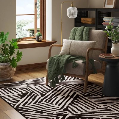 Abstract Lines Rug Black/Tan - Threshold™ 1 Abstract Lines Rug Black/Tan - Threshold™