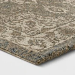 Medallion Jewel Boarder Persian Rug Cream/Gray - Threshold