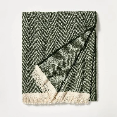 Herringbone Frayed Edges Throw Blanket - Threshold™ Designed With Studio McGee 4 Herringbone Frayed Edges Throw Blanket - Threshold™ Designed With Studio McGee - Image 4