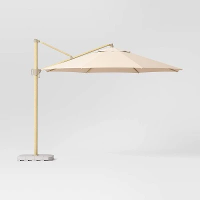 11'x11' Offset Patio Umbrella - Light Wood Pole - Threshold™ 8 11'x11' Offset Patio Umbrella - Light Wood Pole - Threshold™ - Image 8