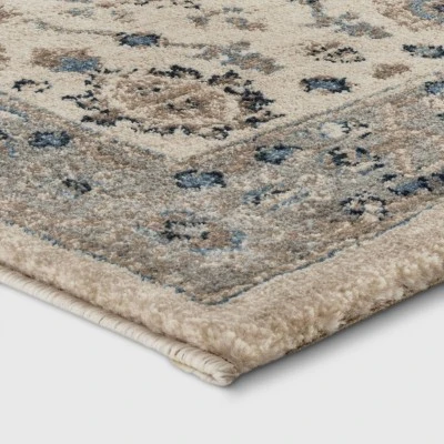 Jewel Boarder Persian Woven Rug Brown - Threshold 1 Jewel Boarder Persian Woven Rug Brown - Threshold