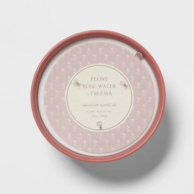 13oz Footed Textured Ceramic Dish With Dustcover Peony Rose Water & Freesia Pink - Threshold™ 3 13oz Footed Textured Ceramic Dish With Dustcover Peony Rose Water & Freesia Pink - Threshold™ - Image 3