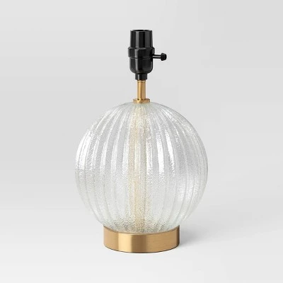Small Ribbed Glass Lamp Base Clear - Threshold™ 5 Small Ribbed Glass Lamp Base Clear - Threshold™ - Image 5