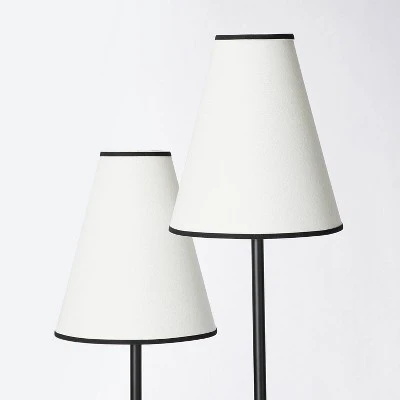 2-Head Floor Lamp With Trimmed Shade Black (Includes LED Light Bulb) - Threshold™ Designed With Studio McGee 3 2-Head Floor Lamp With Trimmed Shade Black (Includes LED Light Bulb) - Threshold™ Designed With Studio McGee - Image 3