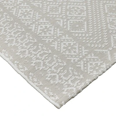 5' X 7' Double Diamond Outdoor Rug Silver - Threshold™ 3 5' X 7' Double Diamond Outdoor Rug Silver - Threshold™ - Image 3