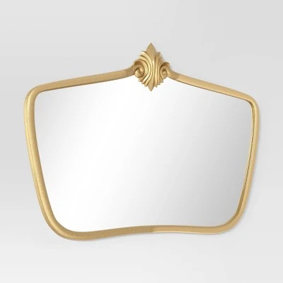 Cast Decorative Metal Wall Mirror Gold - Threshold™ 2 Cast Decorative Metal Wall Mirror Gold - Threshold™ - Image 2