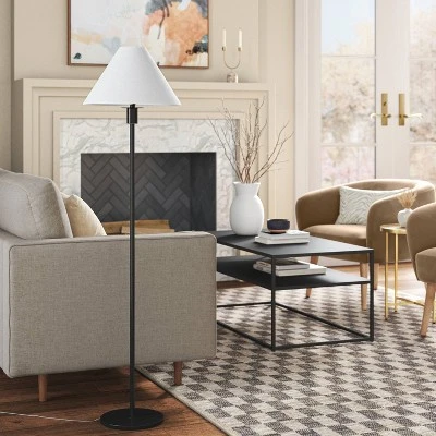 Stick Floor Lamp With Tapered Shade Black - Threshold™ 2 Stick Floor Lamp With Tapered Shade Black - Threshold™ - Image 2