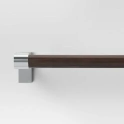 Dark Faux Wood Curtain Rod Nickel - Threshold™ -Threshold Home Decoration GUEST f65030f0 7be0 425c 96b7 548c0d49cc46