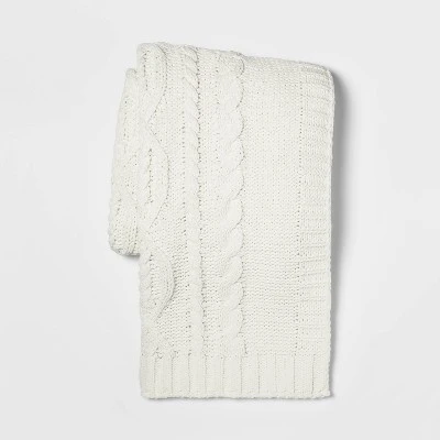 Cable Knit Chenille Throw Blanket - Threshold 3 Cable Knit Chenille Throw Blanket - Threshold - Image 3