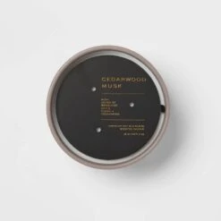 15oz Ceramic Jar 3-Wick Black Label Cedarwood Musk Candle - Threshold™ -Threshold Home Decoration GUEST fc8996de 3023 4a2d 9f4c 9e684ced1ffe