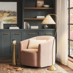 Gooseneck Floor Lamp With Natural Shade - Threshold™