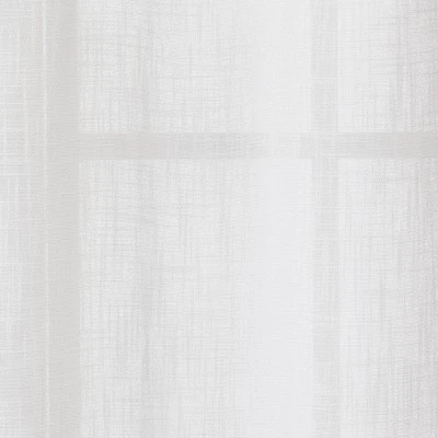 1pc 54"x84" Sheer Contrast Edge Window Curtain Panel White/Natural - Threshold™ 3 1pc 54"x84" Sheer Contrast Edge Window Curtain Panel White/Natural - Threshold™ - Image 3